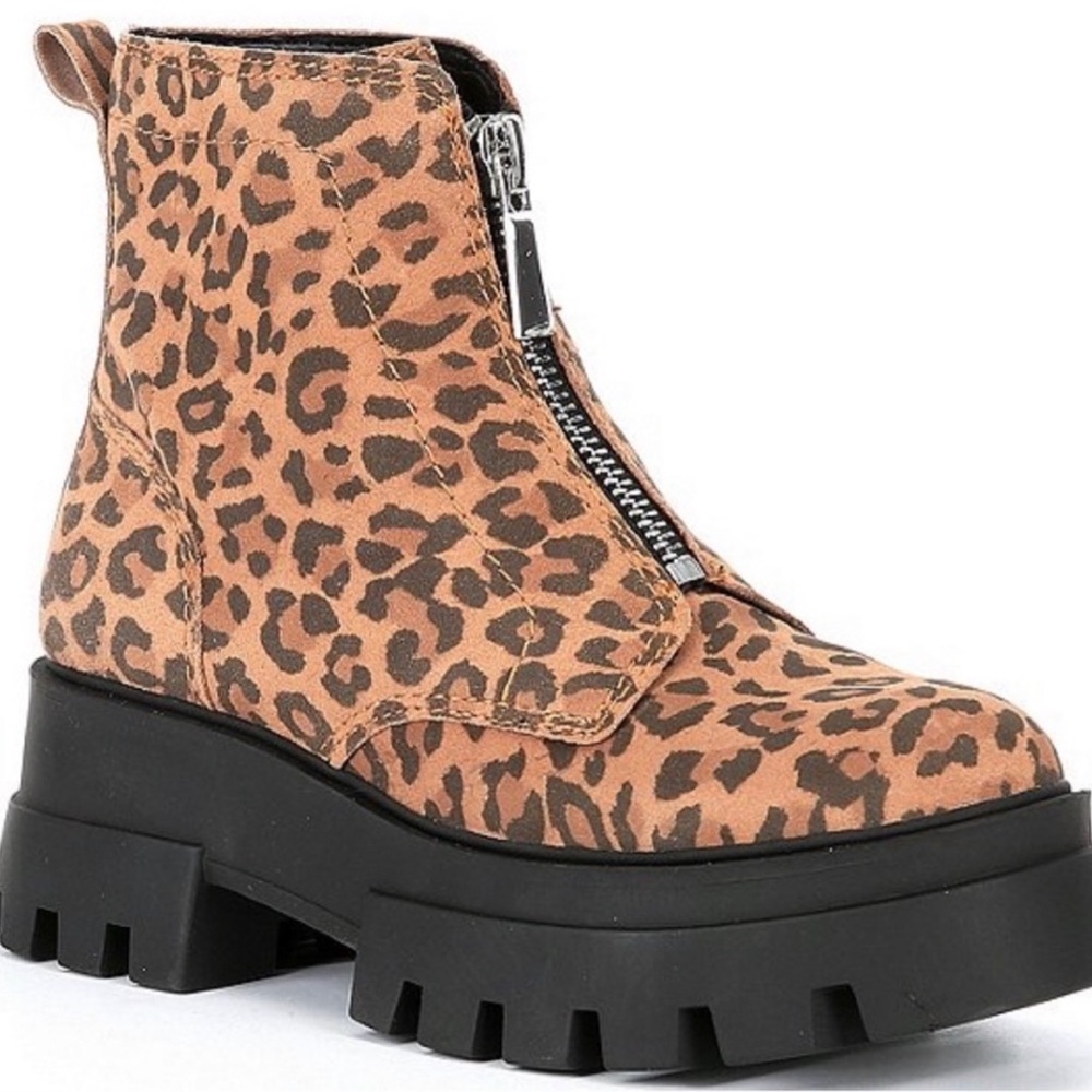 All Star Leopard Print Ankle Moto Boots